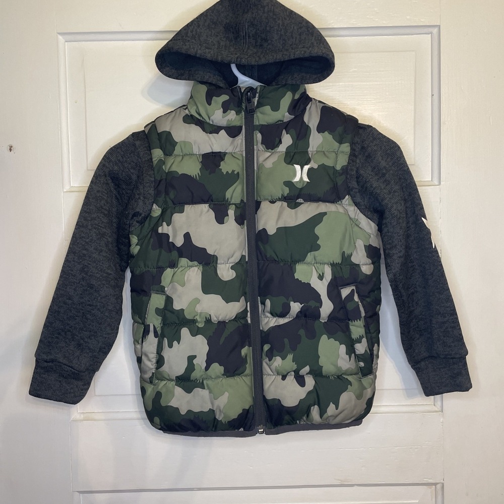 Hurley Vest with Attached Sweatshirt Camouflage 4T